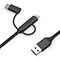کابل تبدیل USB به لایتنینگ/ USB-C/ microUSB راو پاور مدل RP-CB021 طول 0.9 متر